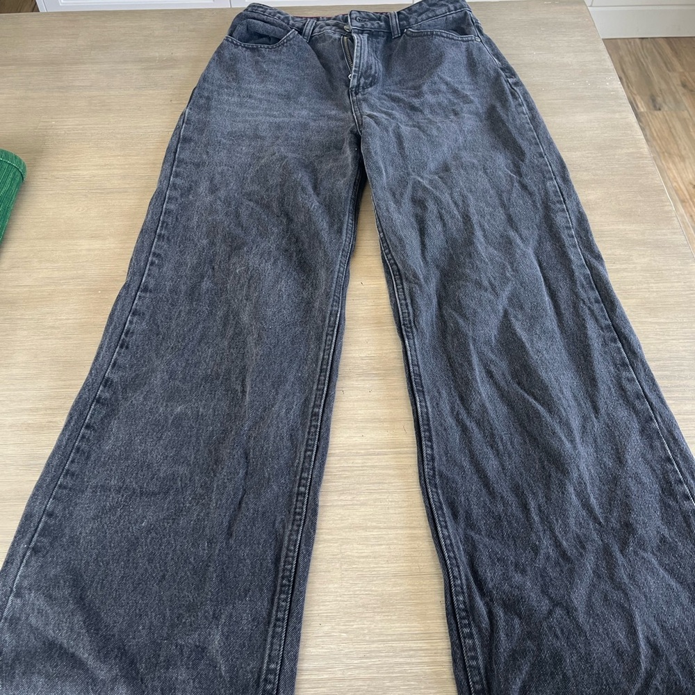 RVCA Black Relaxed Jeans High-Rise Soft Denim